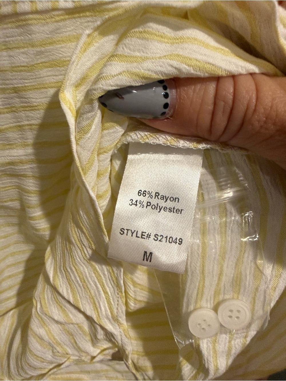 Mustard Seed Pale Yellow Striped Button-Down Blouse - Picture 6 of 7